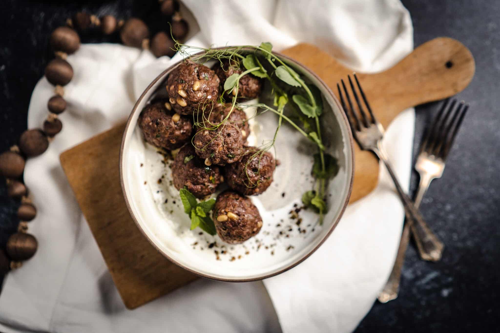 venison kefta meatballs