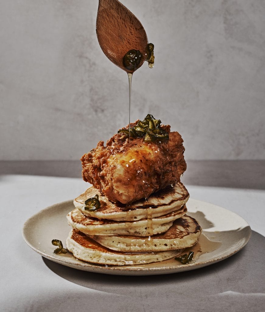 Buttermilk Fried Fish & Pancakes With Jalapeño Honey