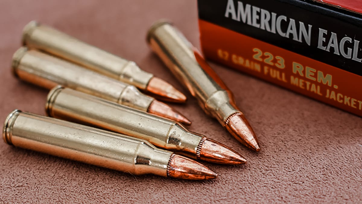 Federal Ammunition American Eagle .223 Remington cartridges.